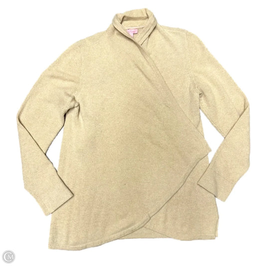 Sweater Cardigan Designer By Lilly Pulitzer In Tan, Size: L