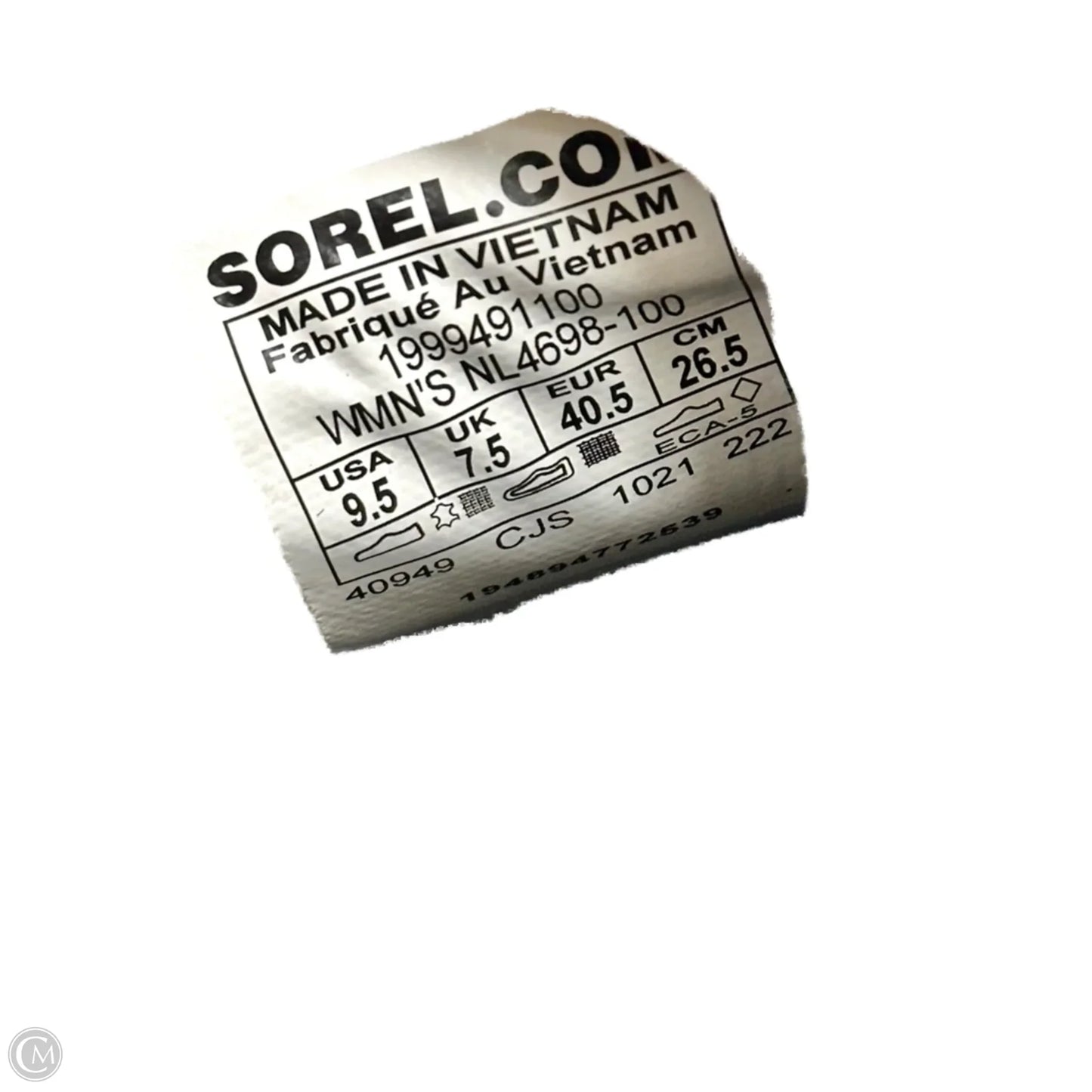 Shoes Athletic By Sorel In Black & White, Size: 9.5