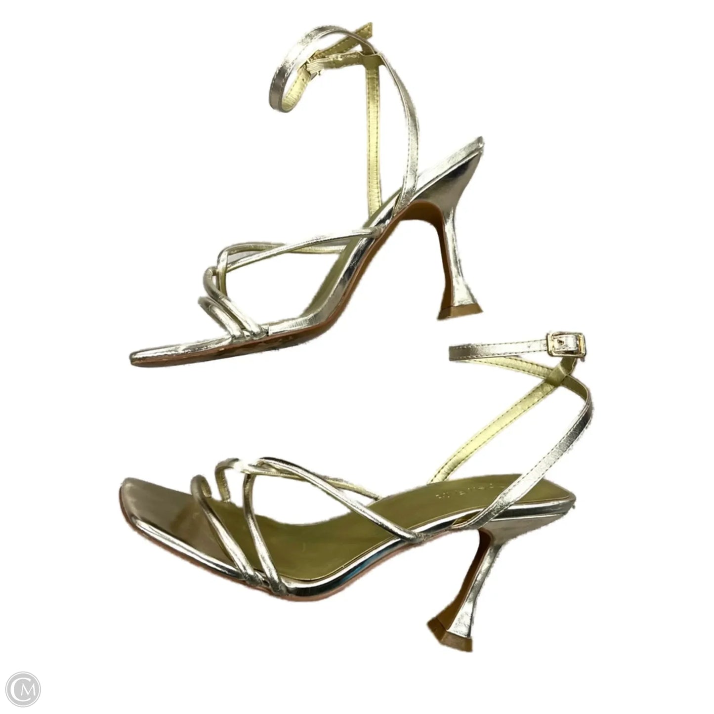 Sandals Heels Stiletto By Open Edit In Gold, Size: 6.5