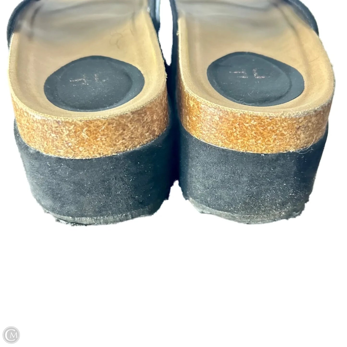 Sandals Heels Wedge By Just Fab In Black, Size: 10