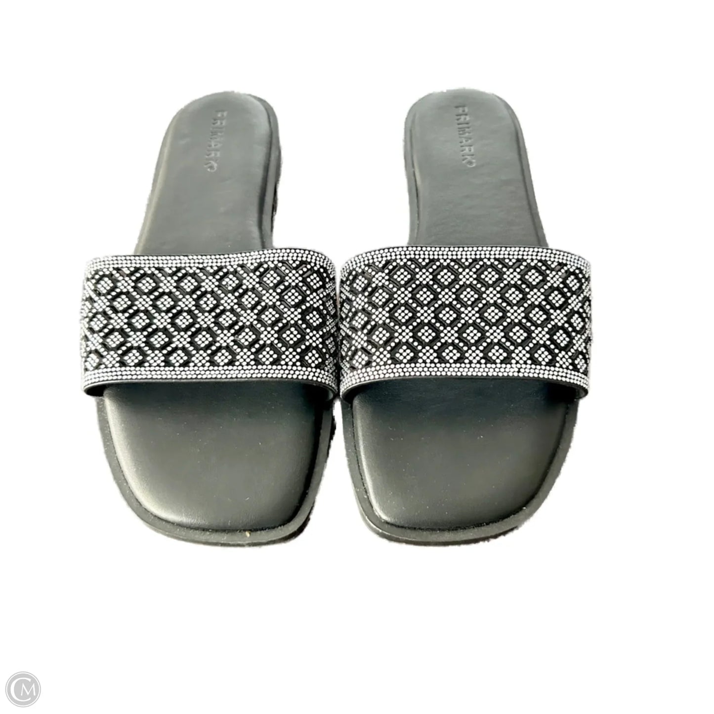 Sandals Flats By Primark In Black & Silver, Size: 10