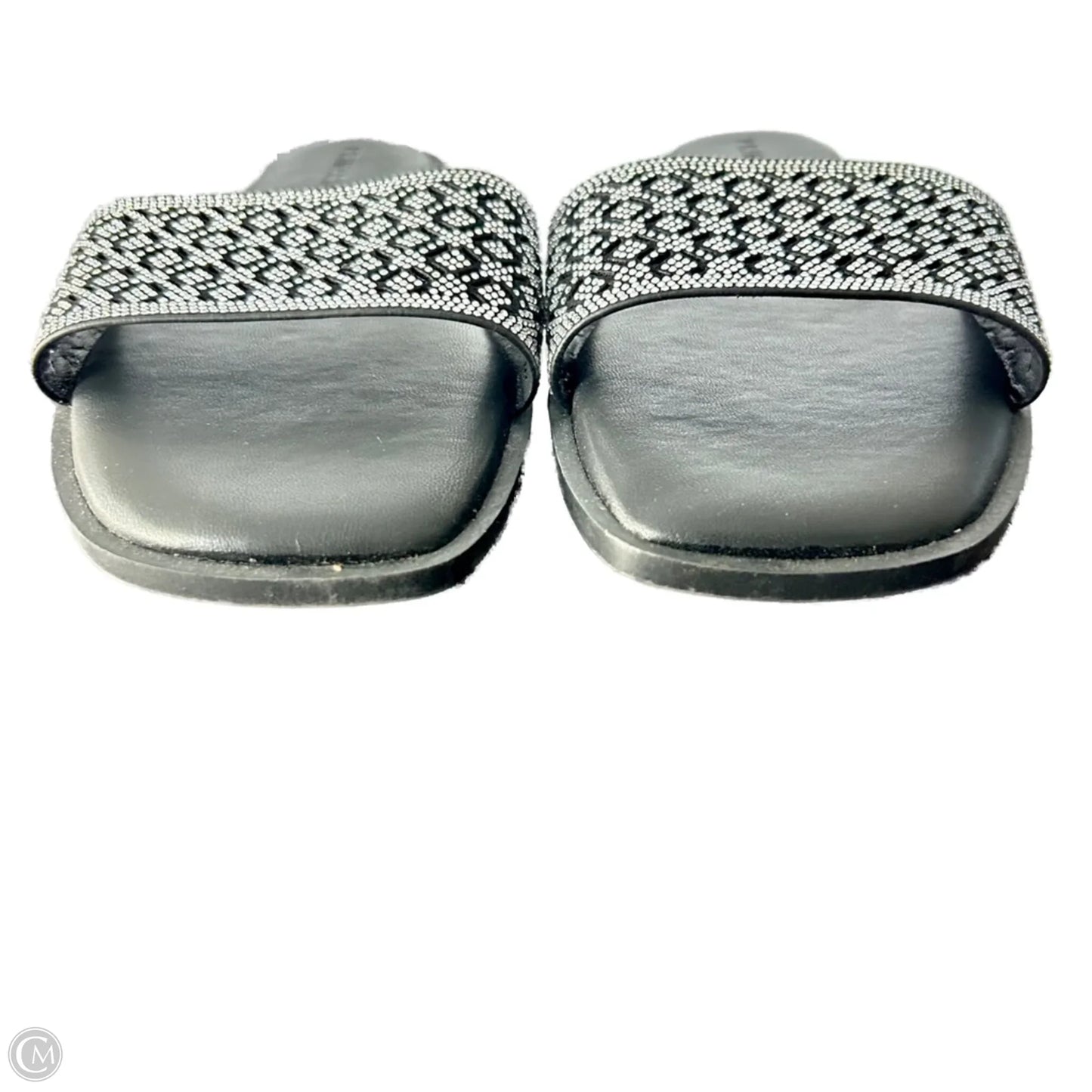 Sandals Flats By Primark In Black & Silver, Size: 10