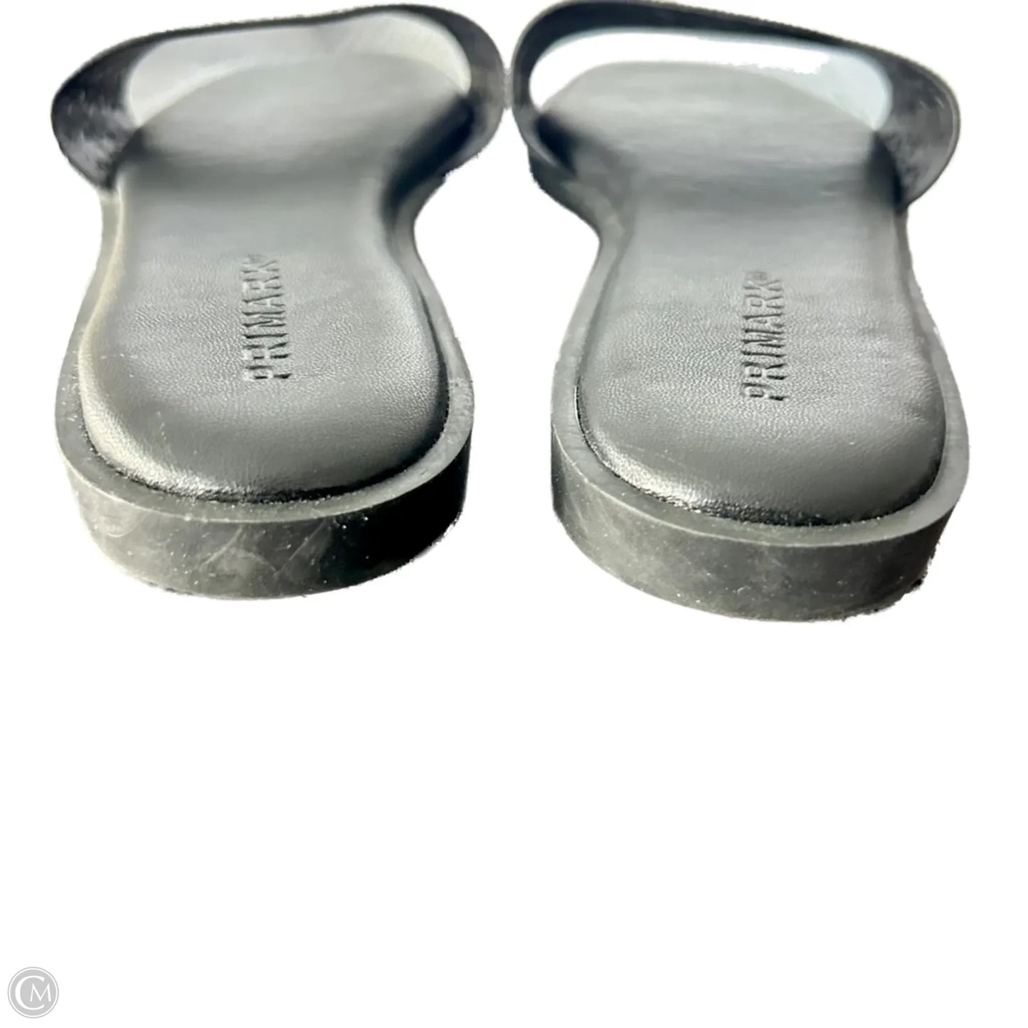 Sandals Flats By Primark In Black & Silver, Size: 10