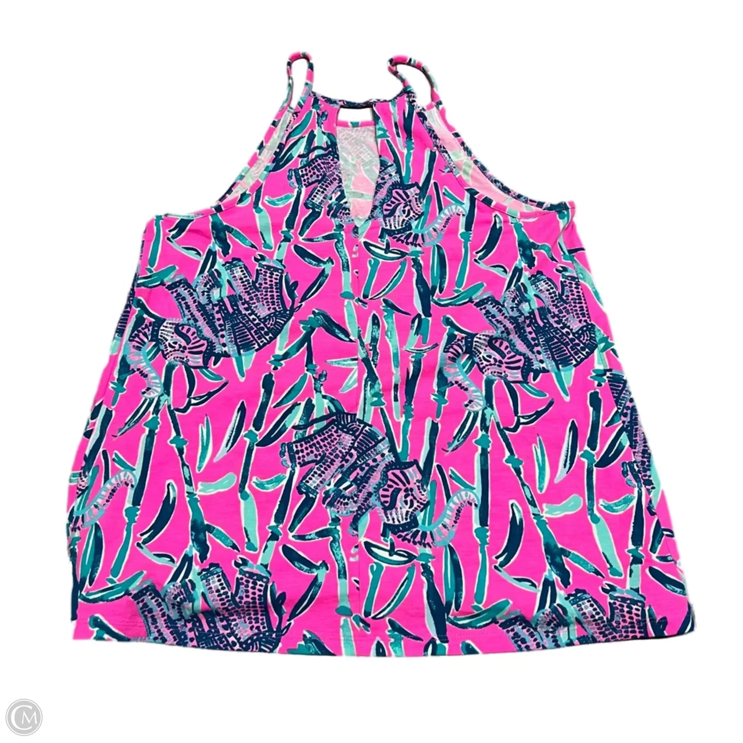 Top Sleeveless Designer By Lilly Pulitzer In Green & Pink, Size: Xs