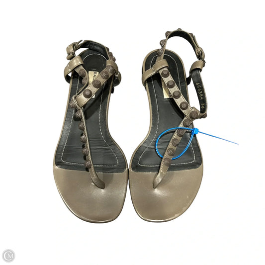 Sandals Luxury Designer By Balenciaga In Grey, Size: 5.5