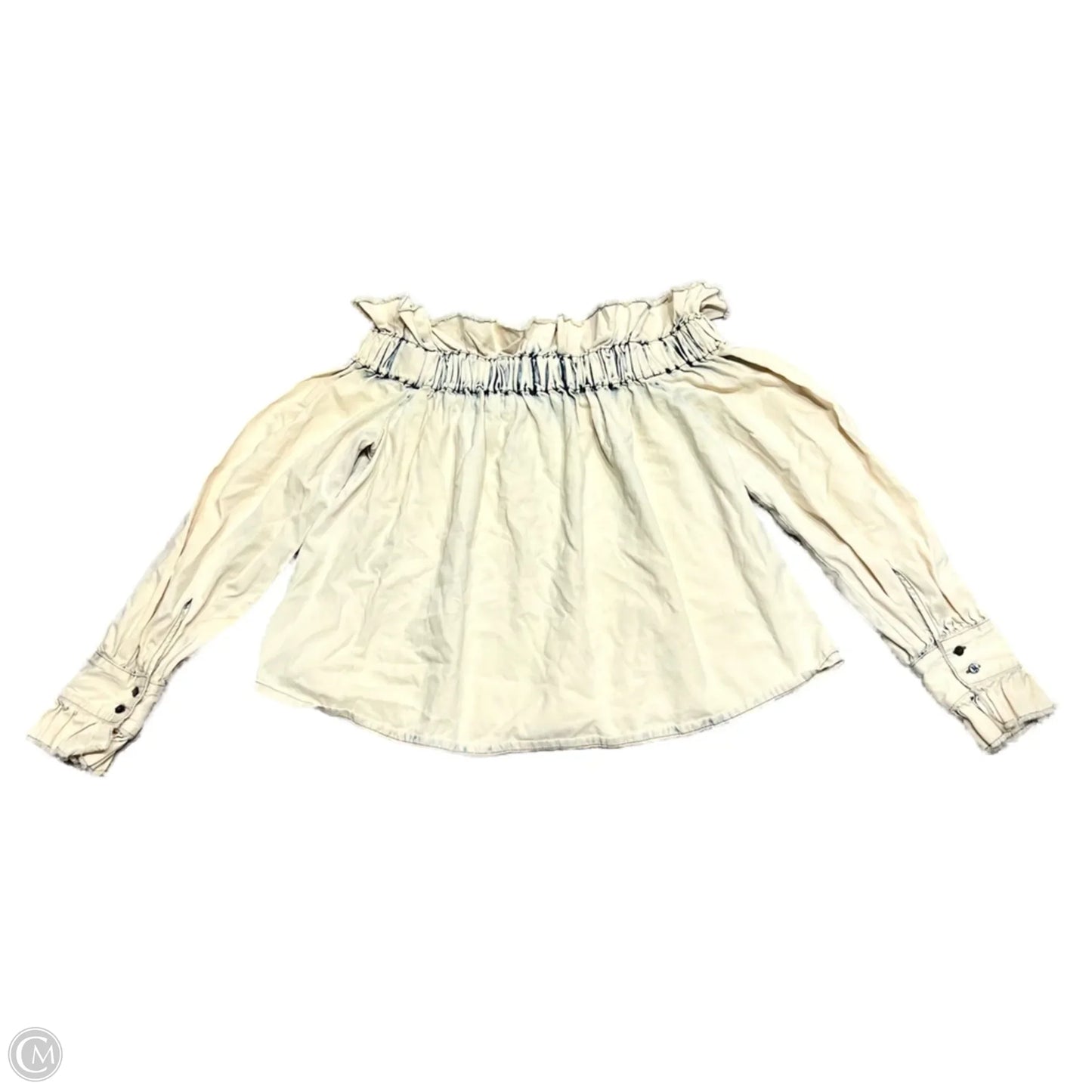 Top Long Sleeve By Msgm In Cream, Size: L