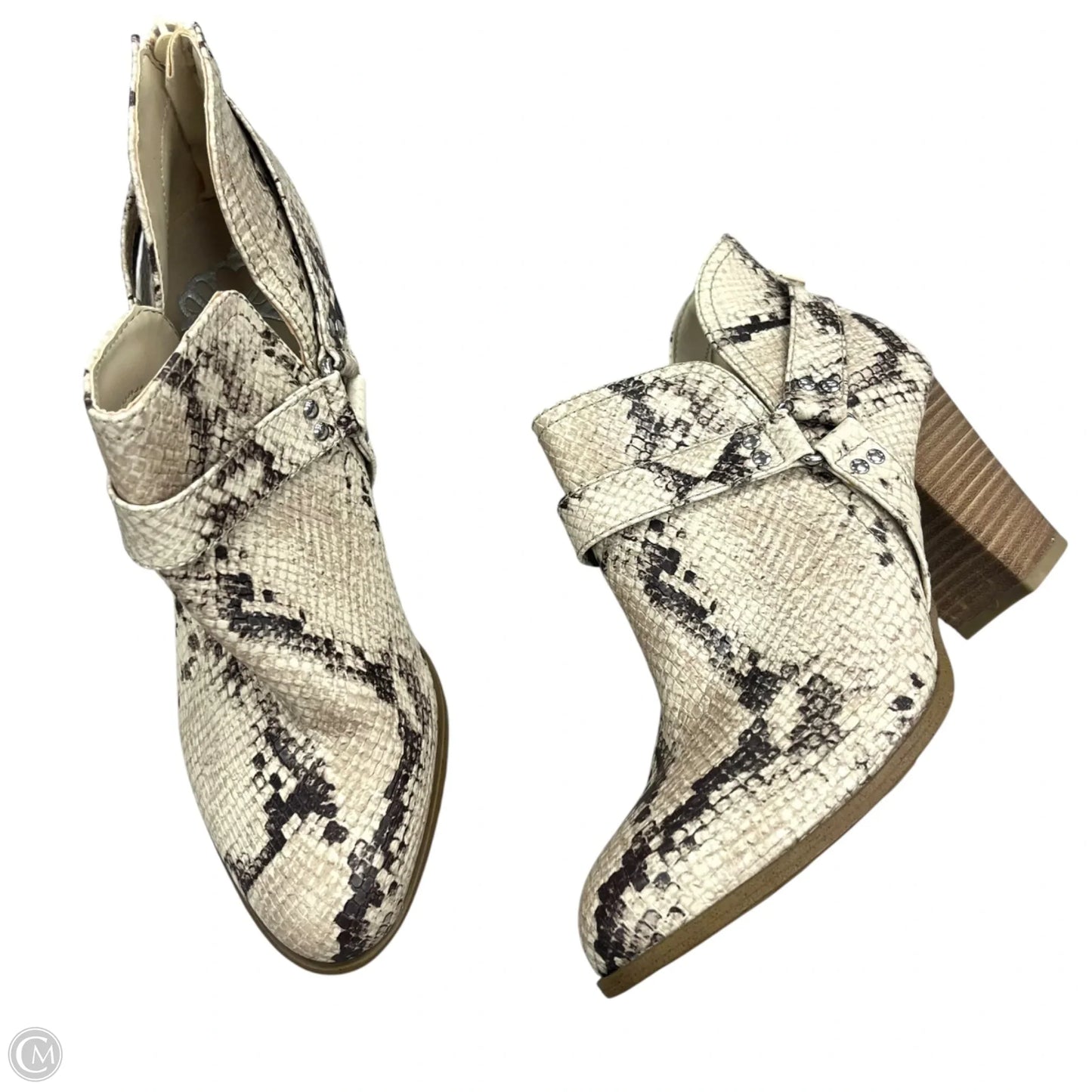 Boots Ankle Heels By Fergalicious In Snakeskin Print, Size: 9.5