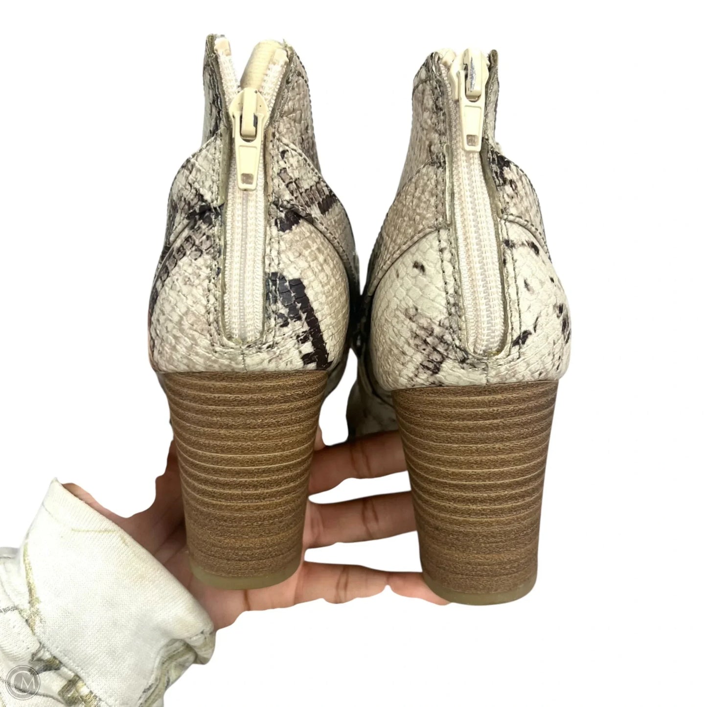 Boots Ankle Heels By Fergalicious In Snakeskin Print, Size: 9.5