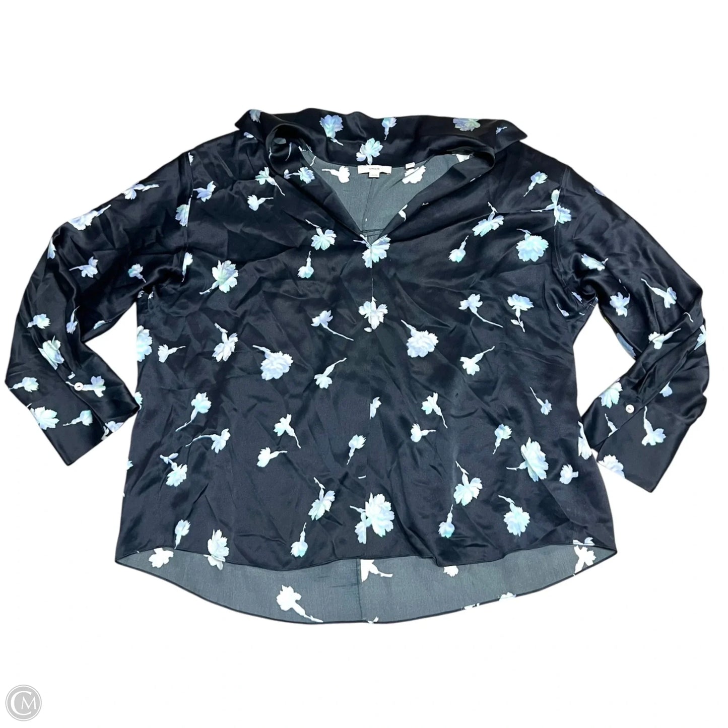 Top Long Sleeve By Vince In Blue & Green, Size: 2x