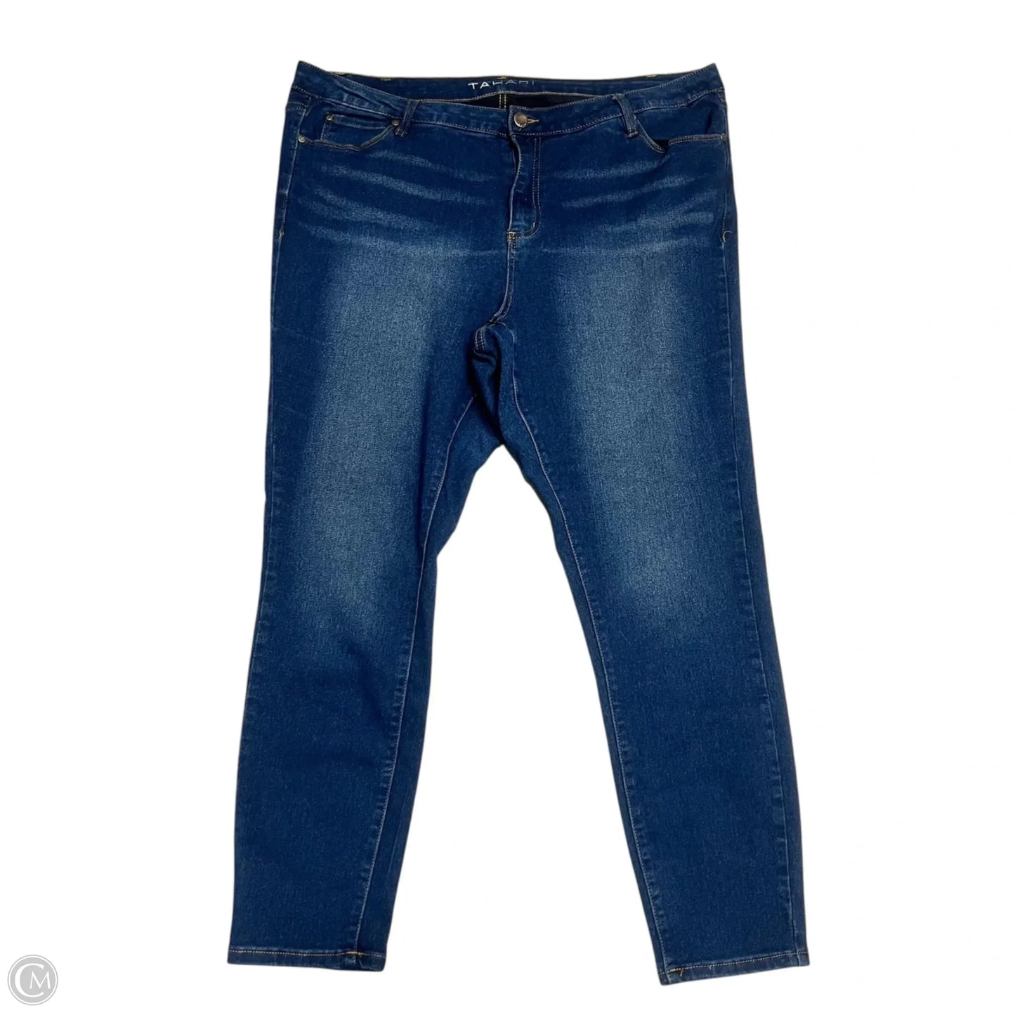 Jeans Skinny By Tahari In Blue Denim, Size: 20