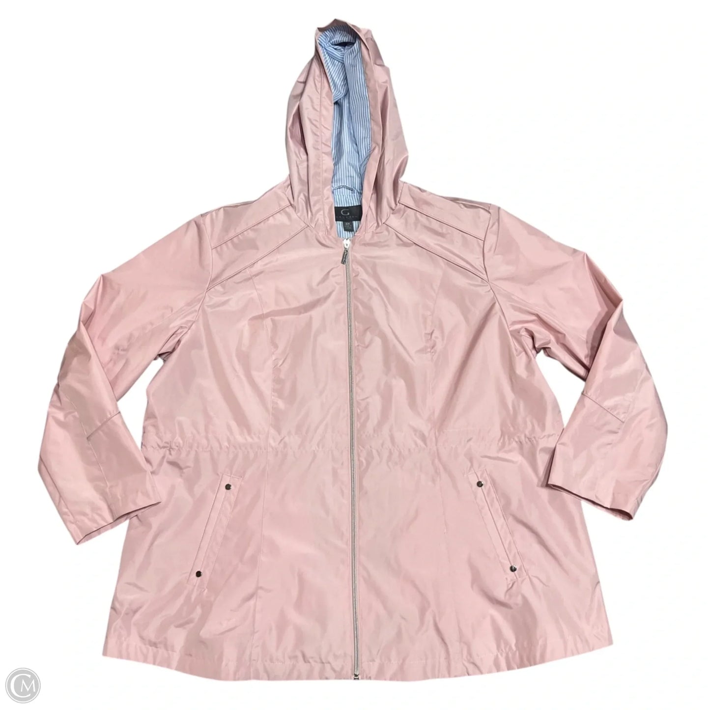 Jacket Windbreaker By Gallery In Pink, Size: 3x