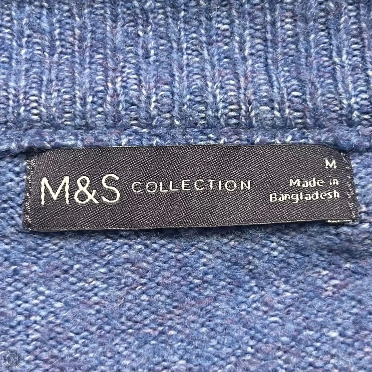 Sweater By M&S  In Blue & Cream, Size: M