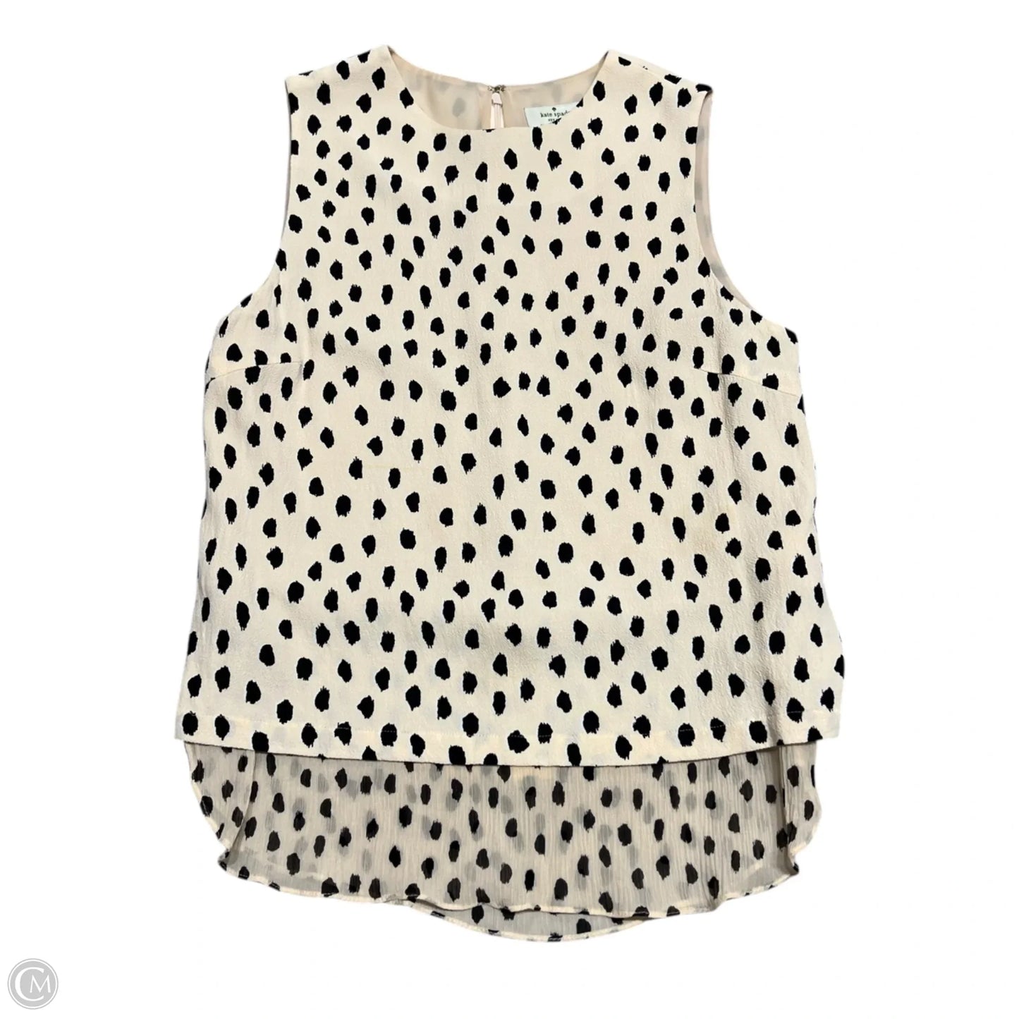 Top Sleeveless Designer By Kate Spade In Black & Pink, Size: Xs