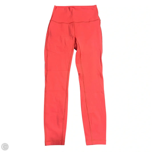 Athletic Leggings By Lululemon In Orange, Size: 4