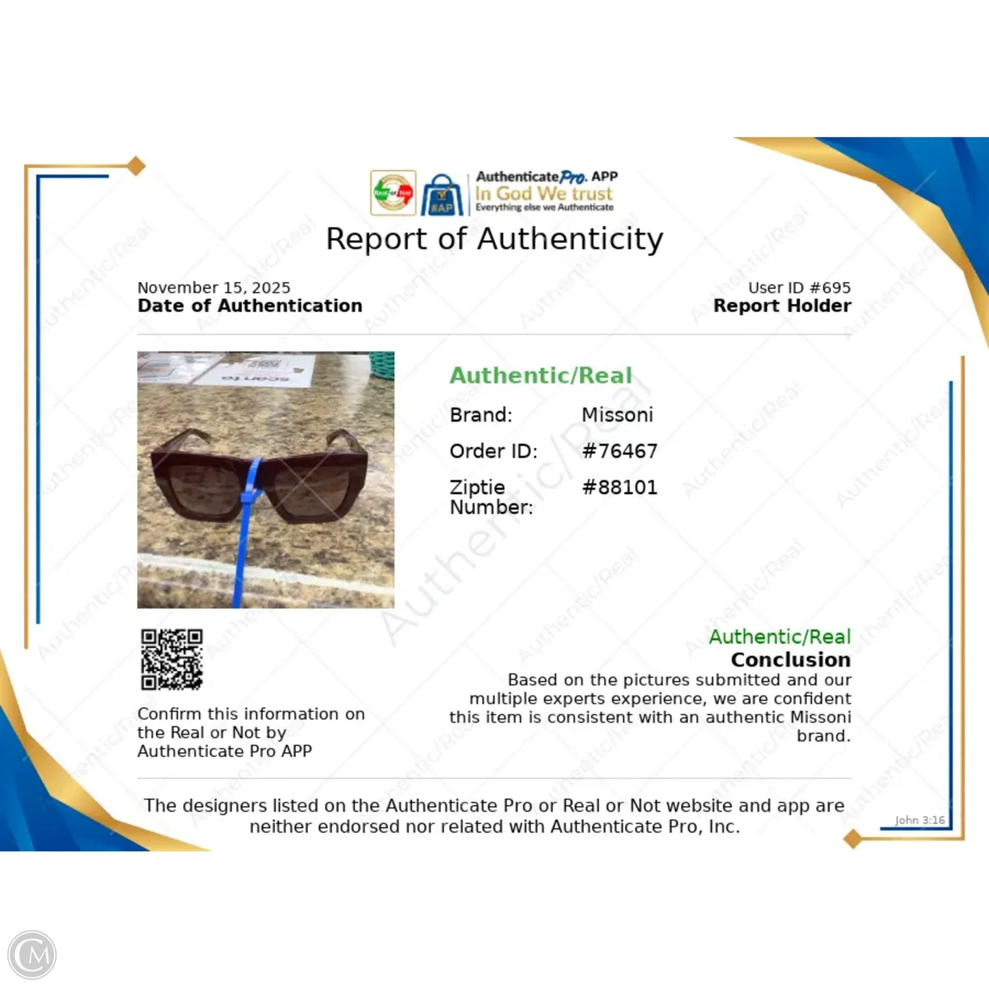 Sunglasses Luxury Designer By Missoni