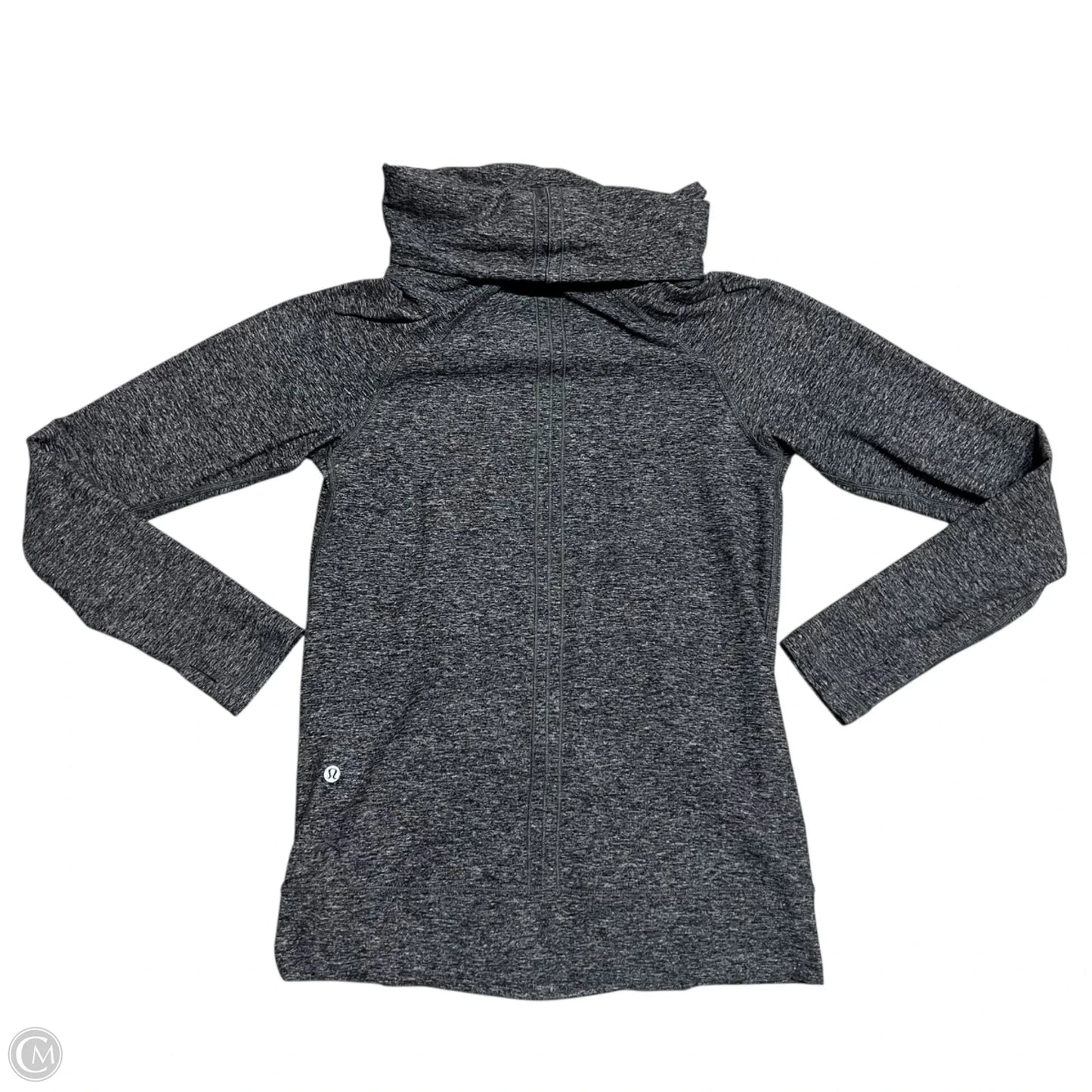 Athletic Top Long Sleeve Collar By Lululemon In Grey, Size: S