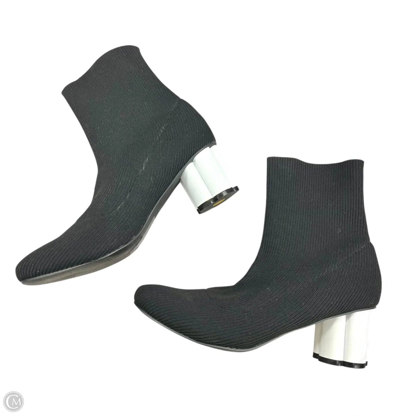 Boots Ankle Heels By Urban Outfitters In Black & White, Size: 7