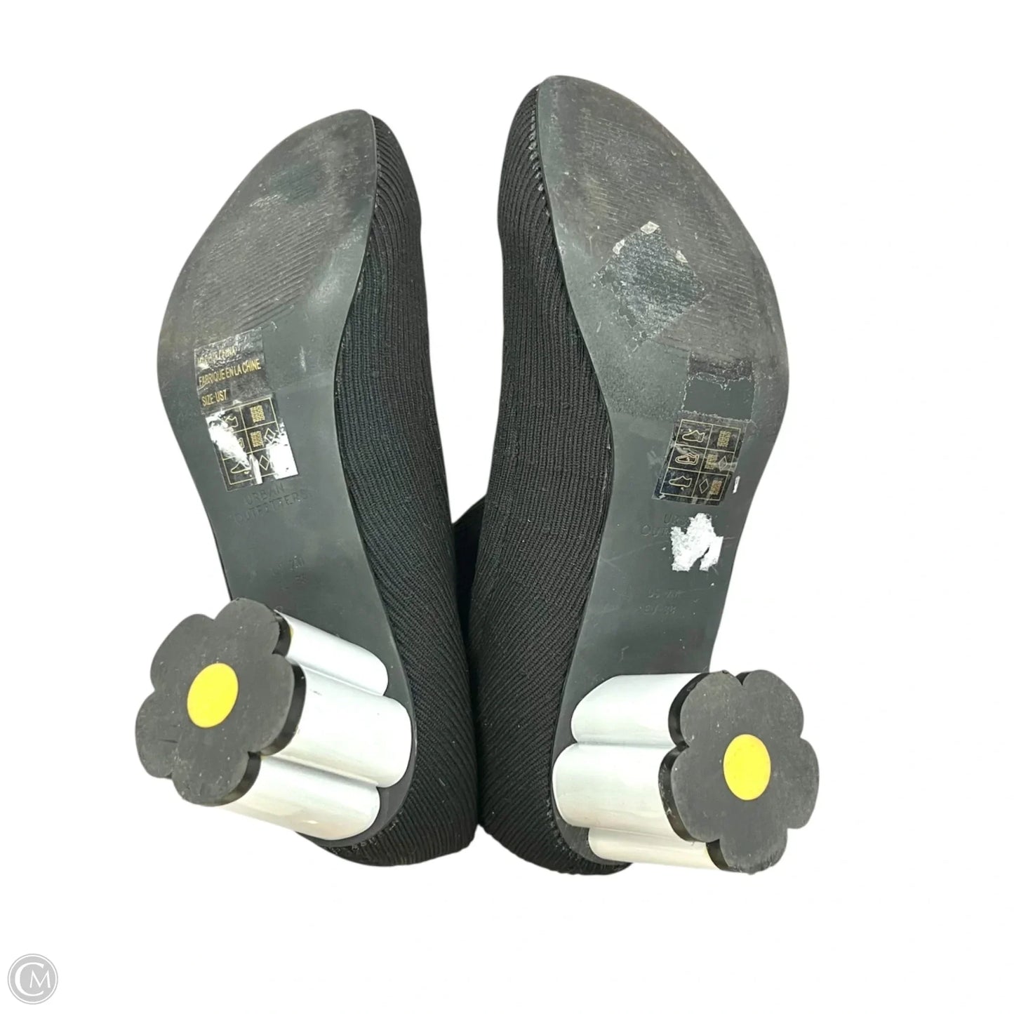 Boots Ankle Heels By Urban Outfitters In Black & White, Size: 7