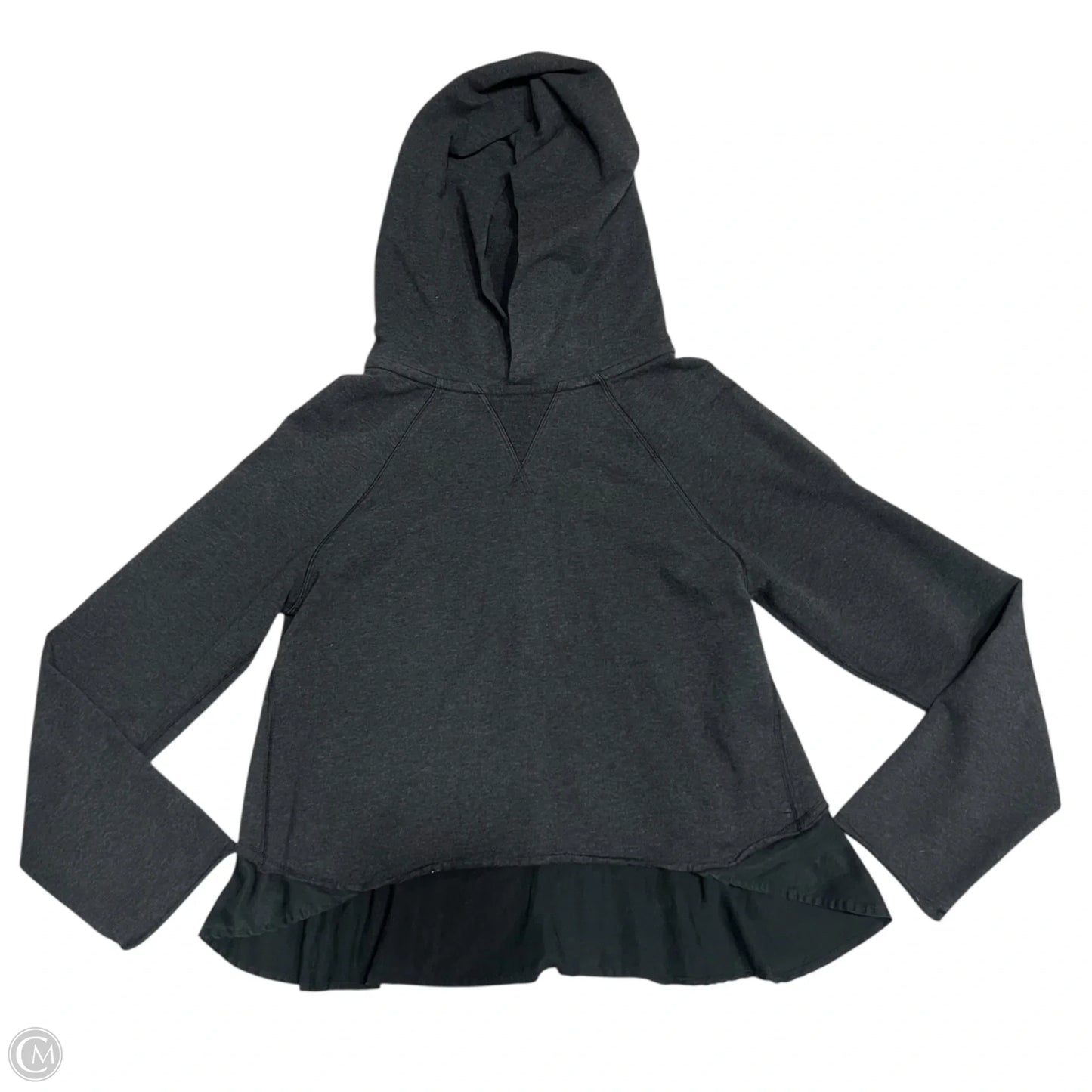 Athletic Top Long Sleeve Hoodie By Lululemon In Grey, Size: S