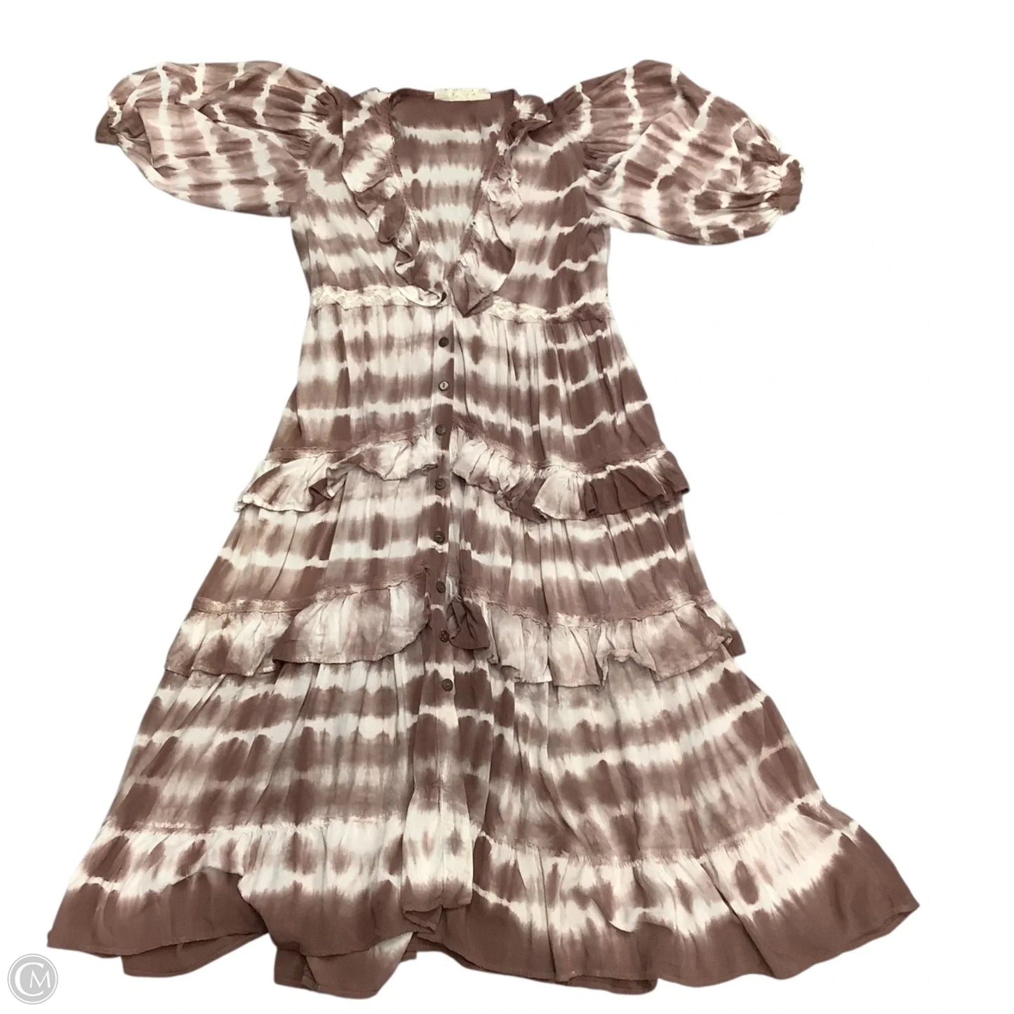 Dress Casual Midi By Jens Pirate Booty In Brown & Cream, Size: S