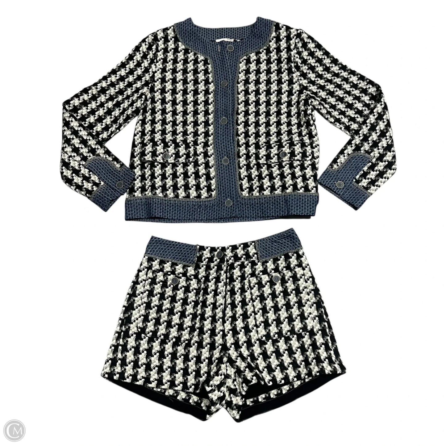 Shorts Set By Mystree In Black & Cream, Size: S