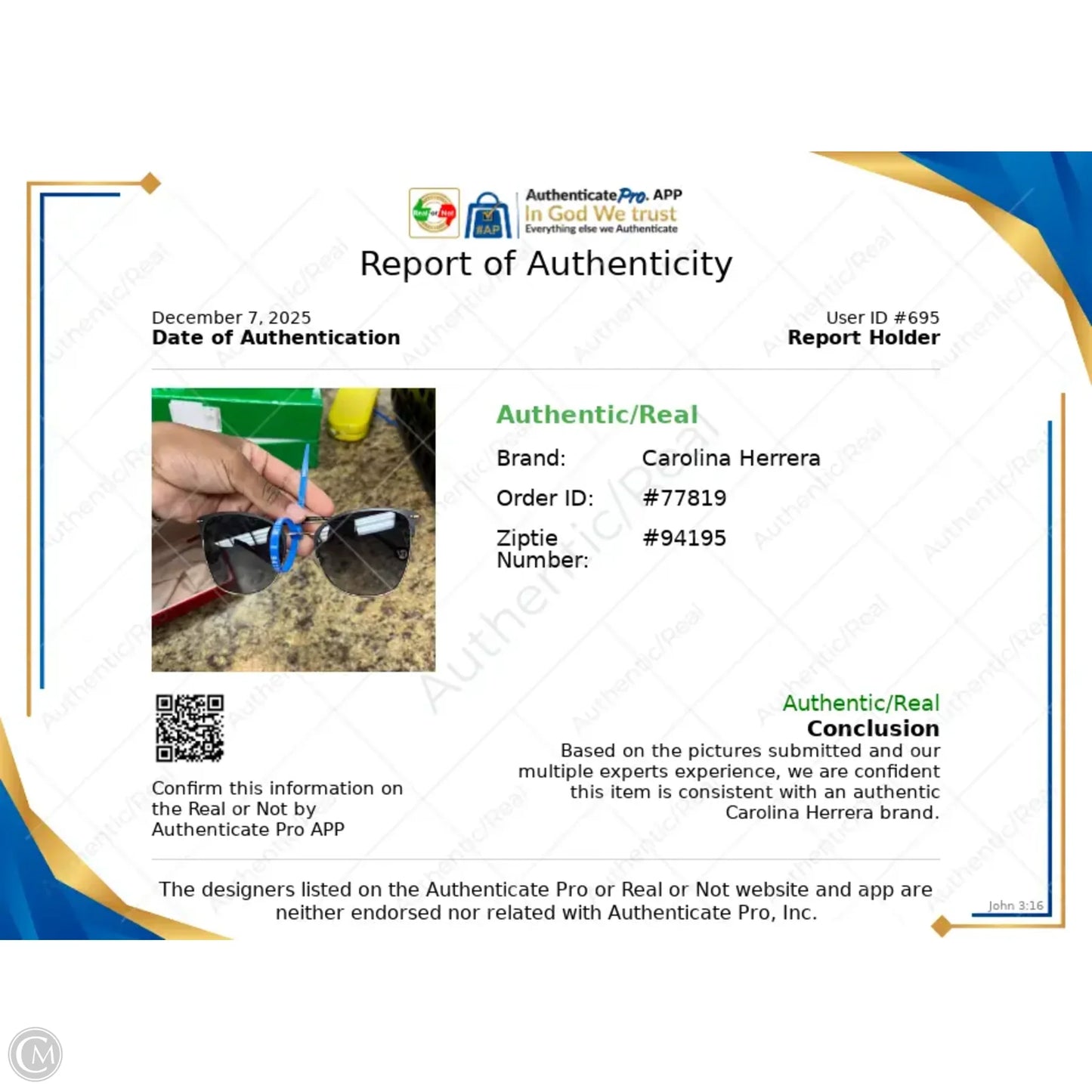 Sunglasses Designer By Carolina Herrera