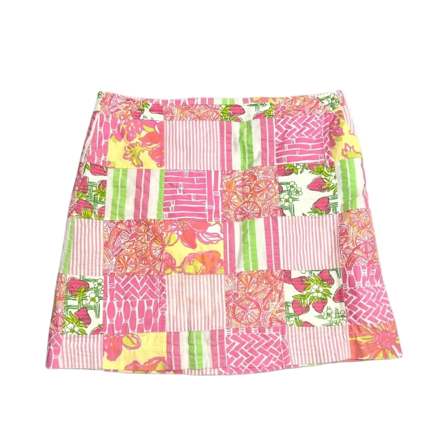 Skirt Designer By Lilly Pulitzer In Green & Pink, Size: 12