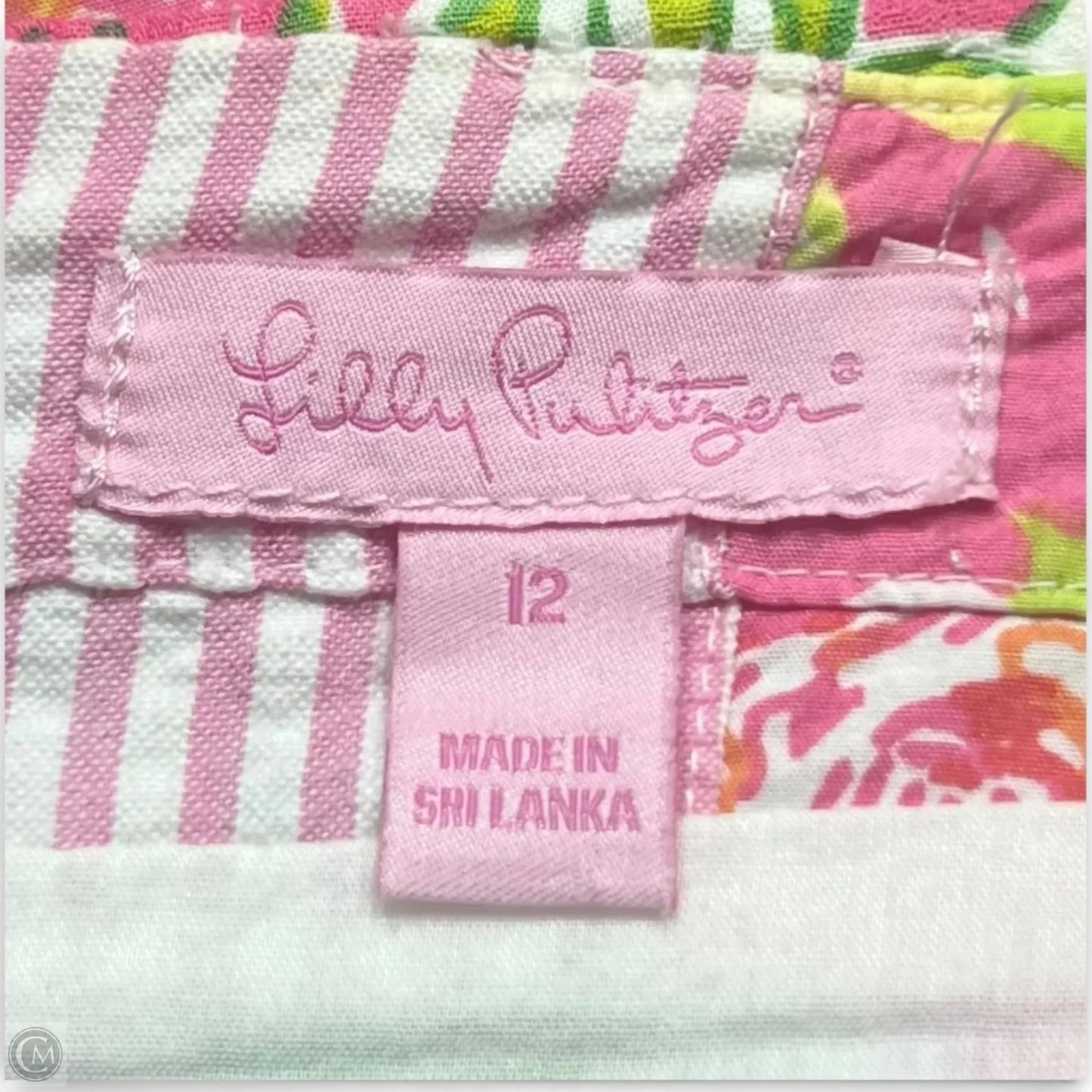 Skirt Designer By Lilly Pulitzer In Green & Pink, Size: 12