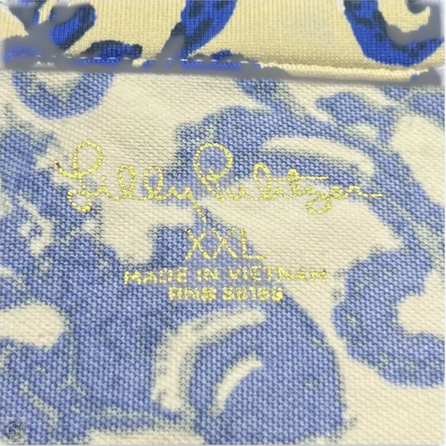 Top Long Sleeve Designer By Lilly Pulitzer In Blue & Cream, Size: Xxl