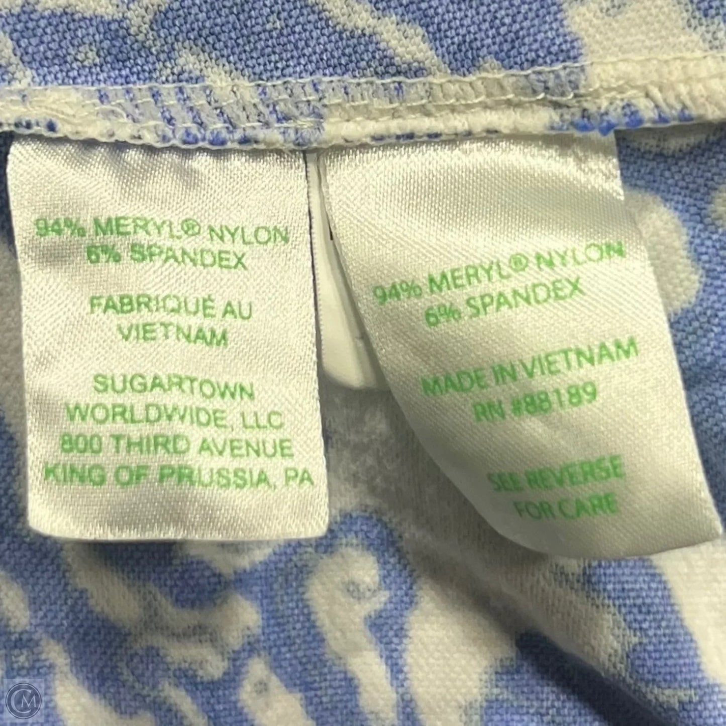 Top Long Sleeve Designer By Lilly Pulitzer In Blue & Cream, Size: Xxl