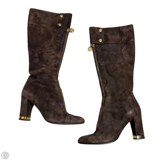 Boots Knee Heels By Bellofatto In Brown, Size: 7.5