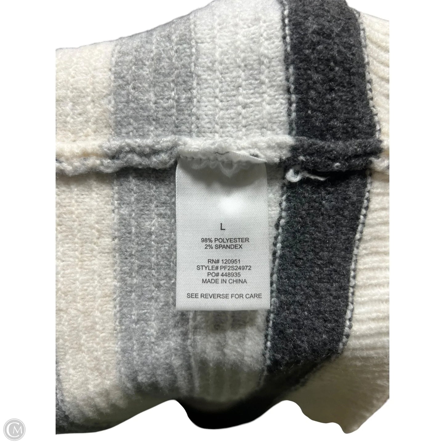 Sweater By Pink Rose In Grey & Orange, Size: L