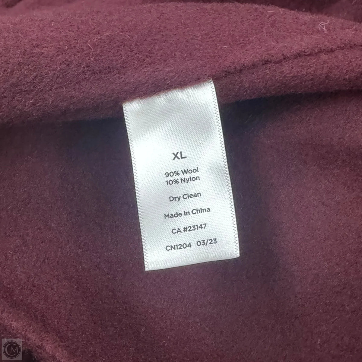 Coat Other By Talbots In Maroon, Size: Xl