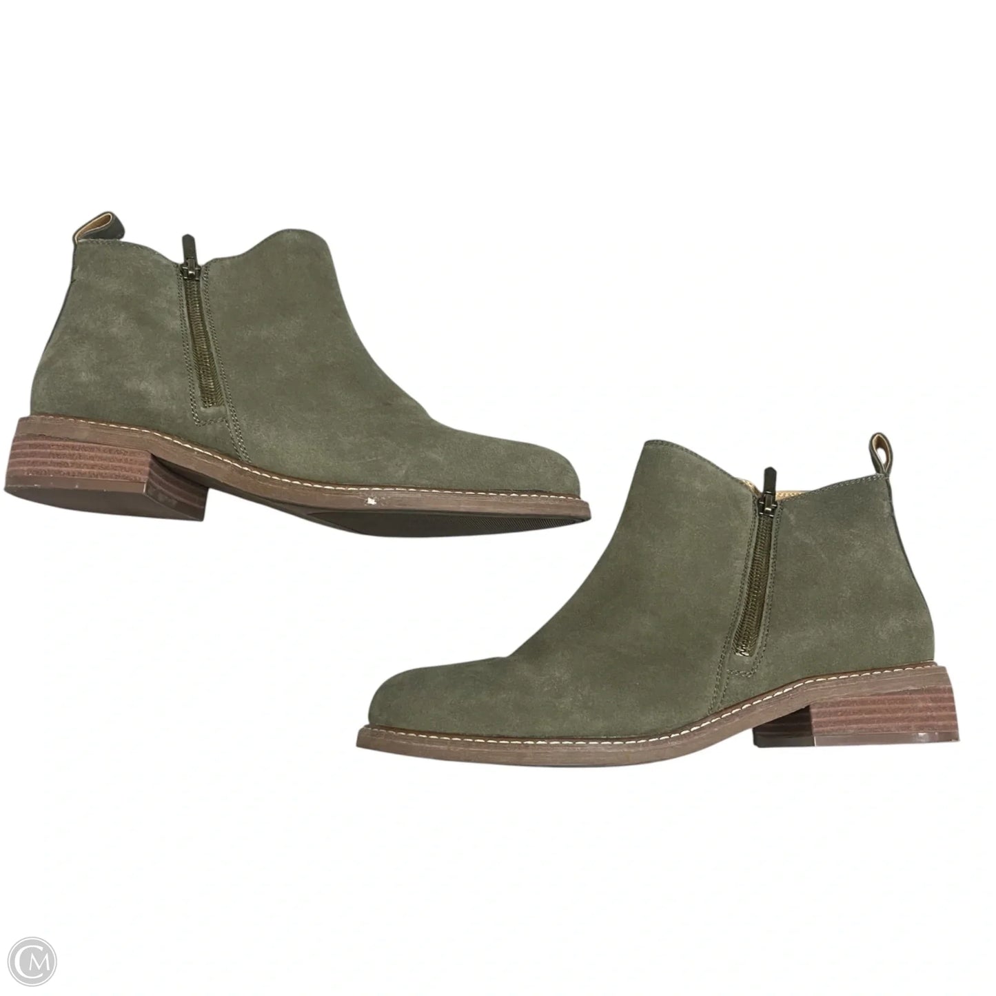 Boots Ankle Heels By Crown Vintage In Green, Size: 11