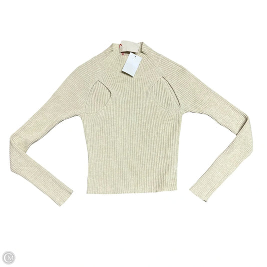 Sweater By Open Edit In Cream & Green, Size: M
