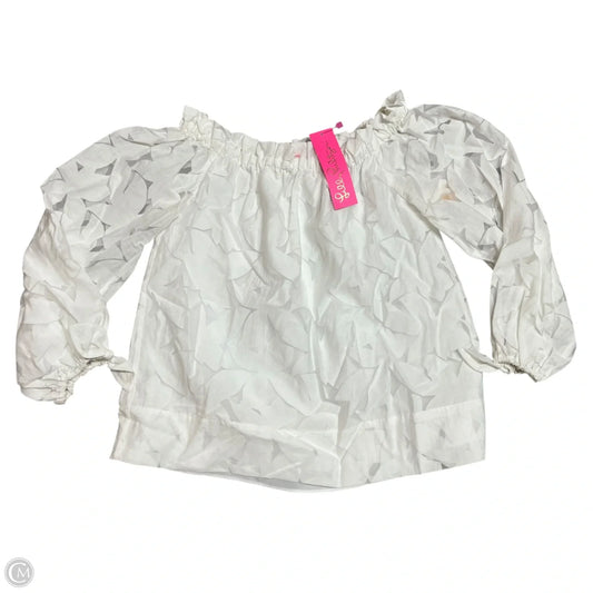 Top Long Sleeve Designer By Lilly Pulitzer In White, Size: Xs