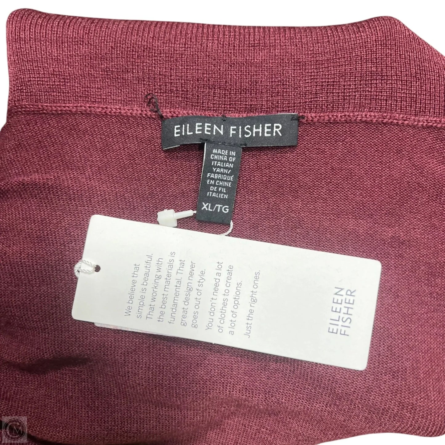 Sweater By Eileen Fisher In Maroon, Size: Xl