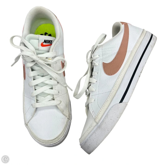 Shoes Sneakers By Nike In Orange & White, Size: 7.5