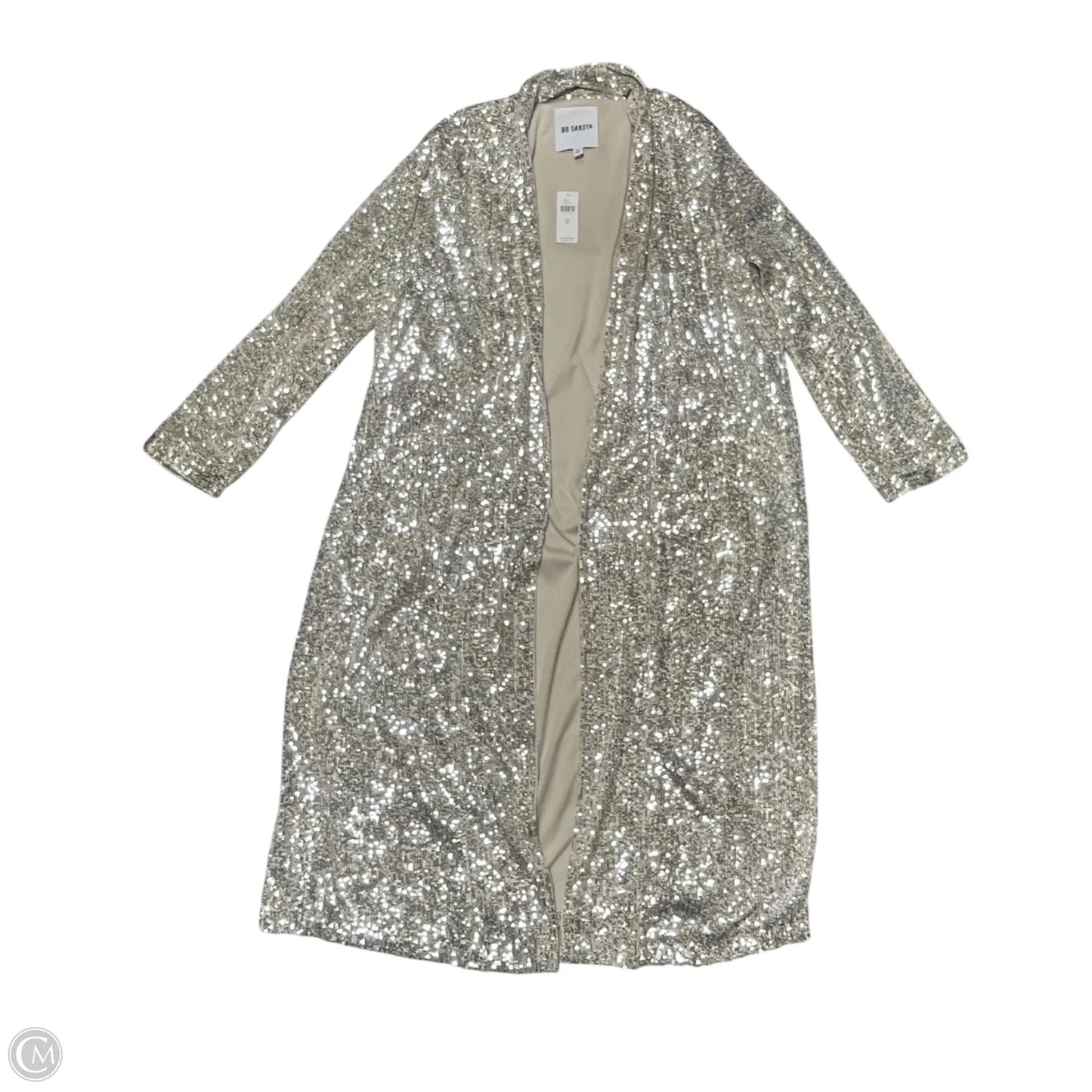 Cardigan By Bb Dakota In Silver & Tan, Size: M