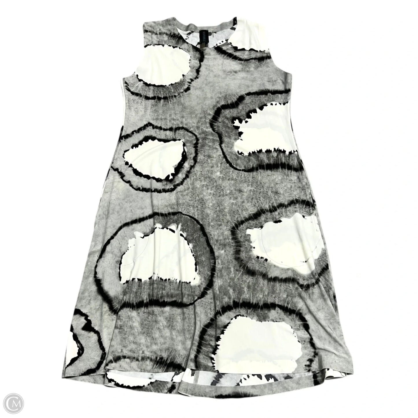 Dress Casual Midi By Norma Kamali In Grey & White, Size: M