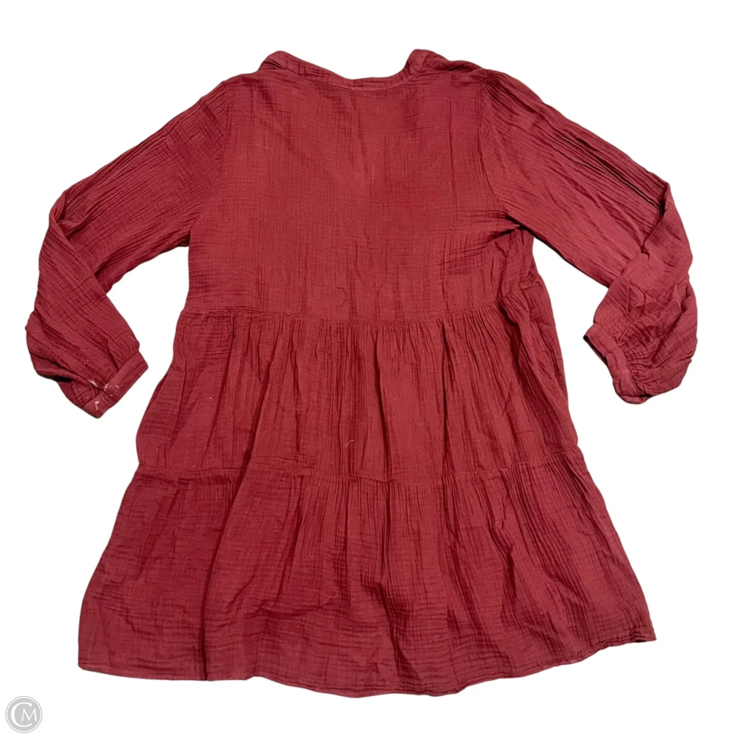 Dress Casual Midi By Anthropologie In Maroon, Size: Xl