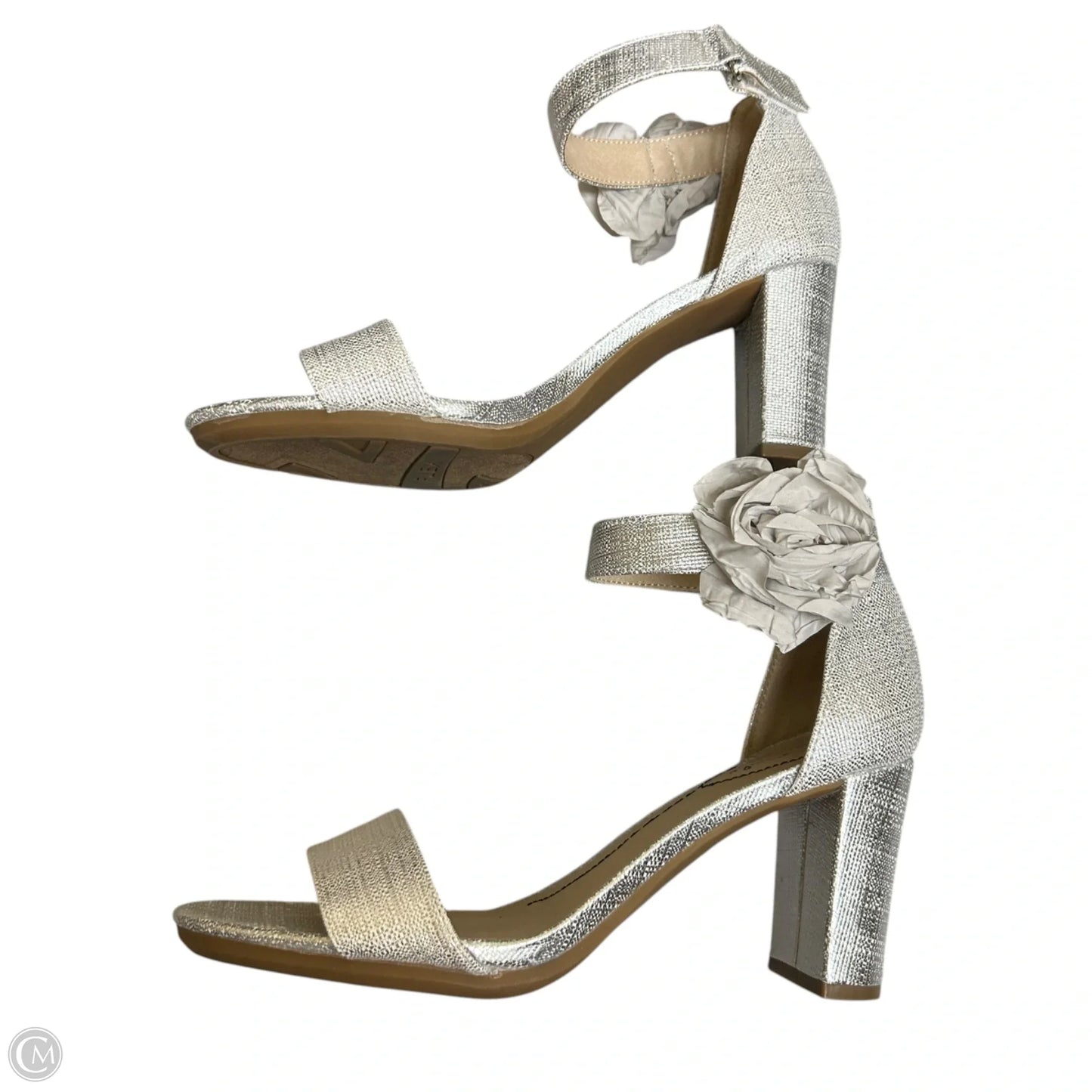 Sandals Heels Block By Life Stride In Silver, Size: 8
