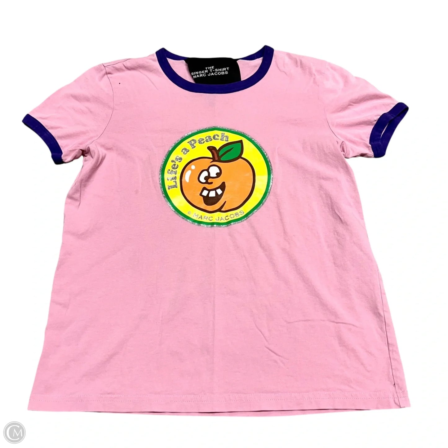 Top Short Sleeve Designer By Marc By Marc Jacobs In Pink & Purple, Size: S