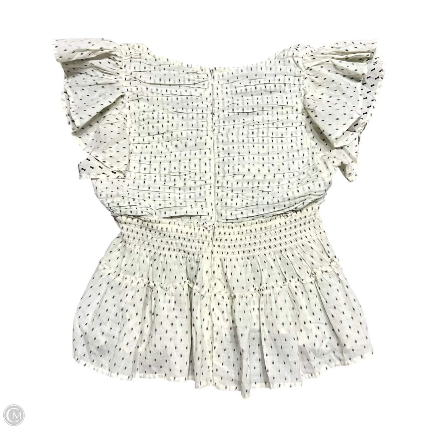 Top Short Sleeve By Anthropologie In Blue & Cream, Size: Xs