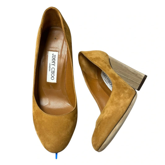 Shoes Luxury Designer By Jimmy Choo In Brown, Size: 6