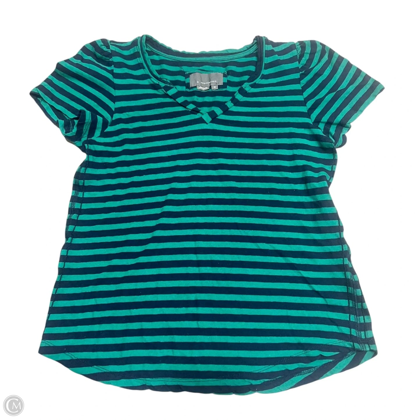 Top Short Sleeve Basic By Anthropologie In Blue & Green, Size: Xs