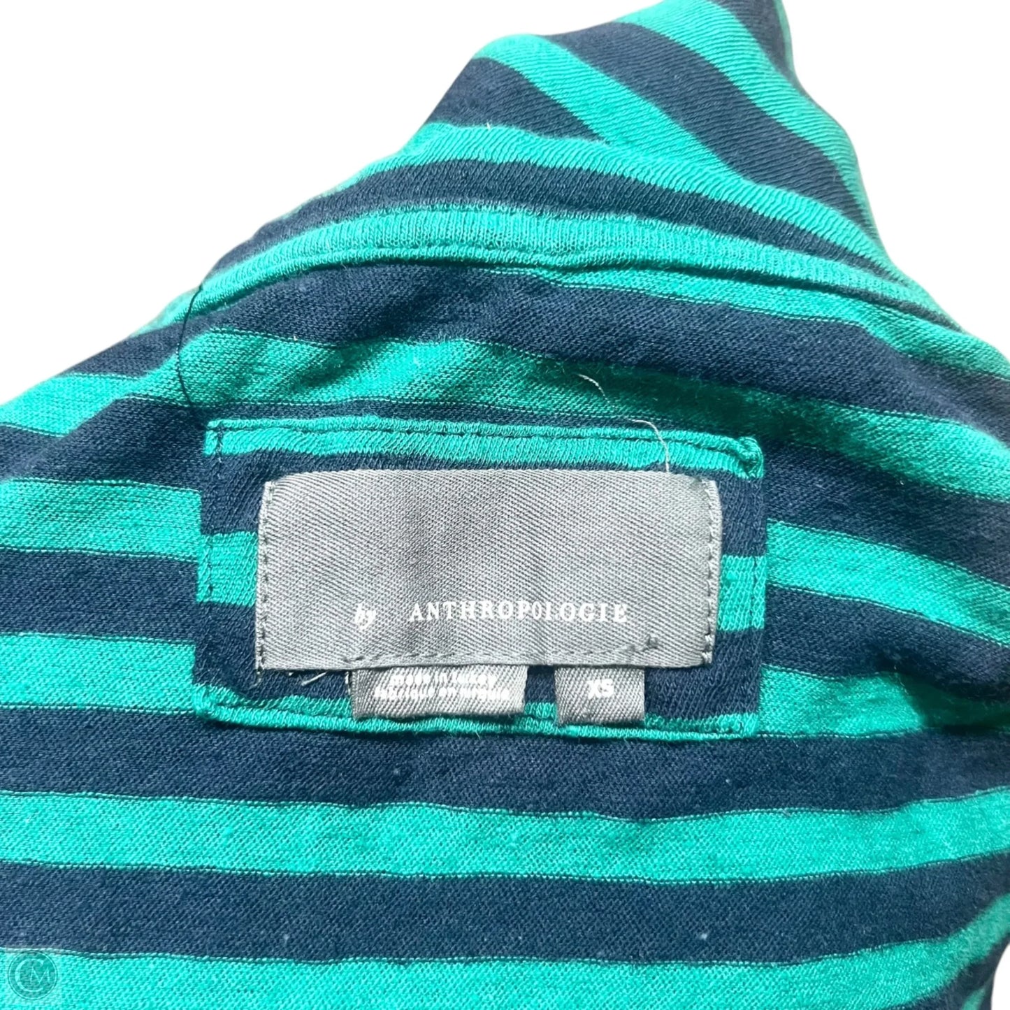 Top Short Sleeve Basic By Anthropologie In Blue & Green, Size: Xs