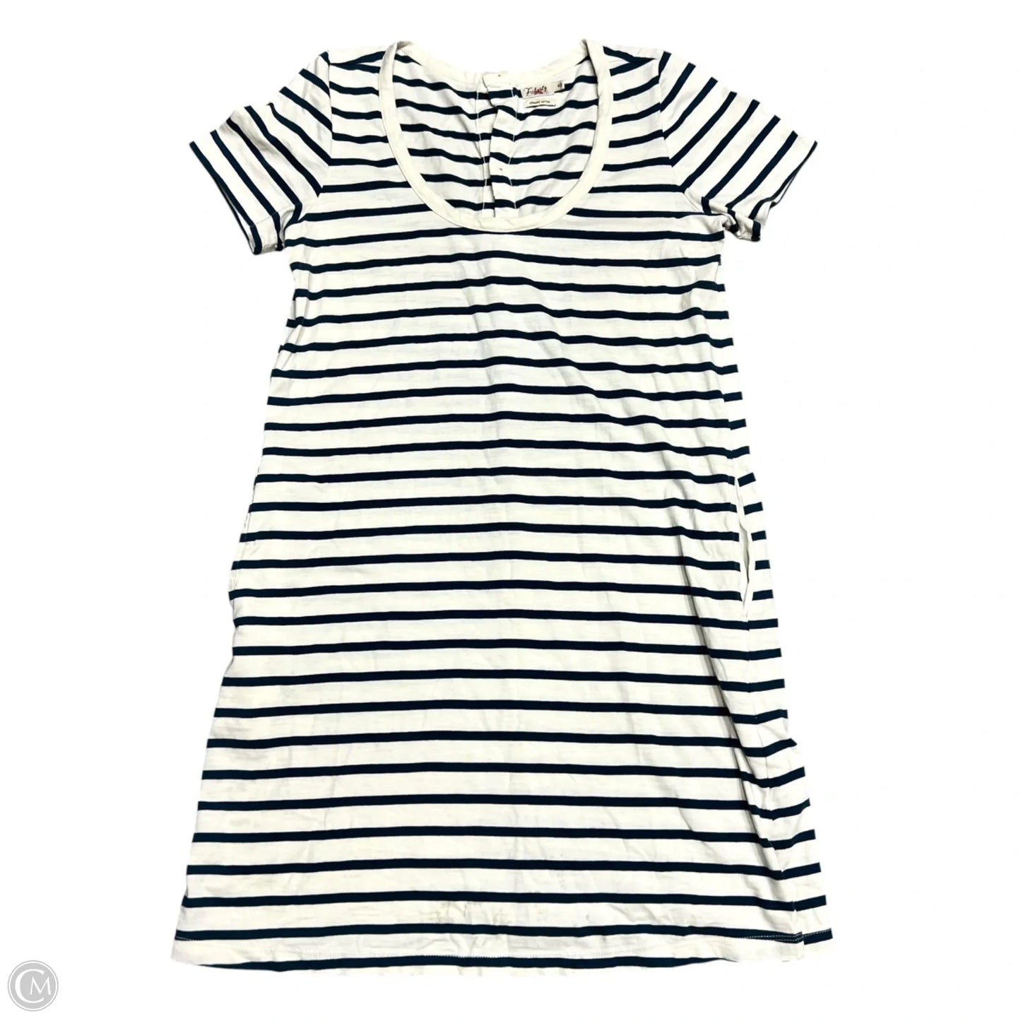 Top Short Sleeve By Faherty In Blue & Cream, Size: M