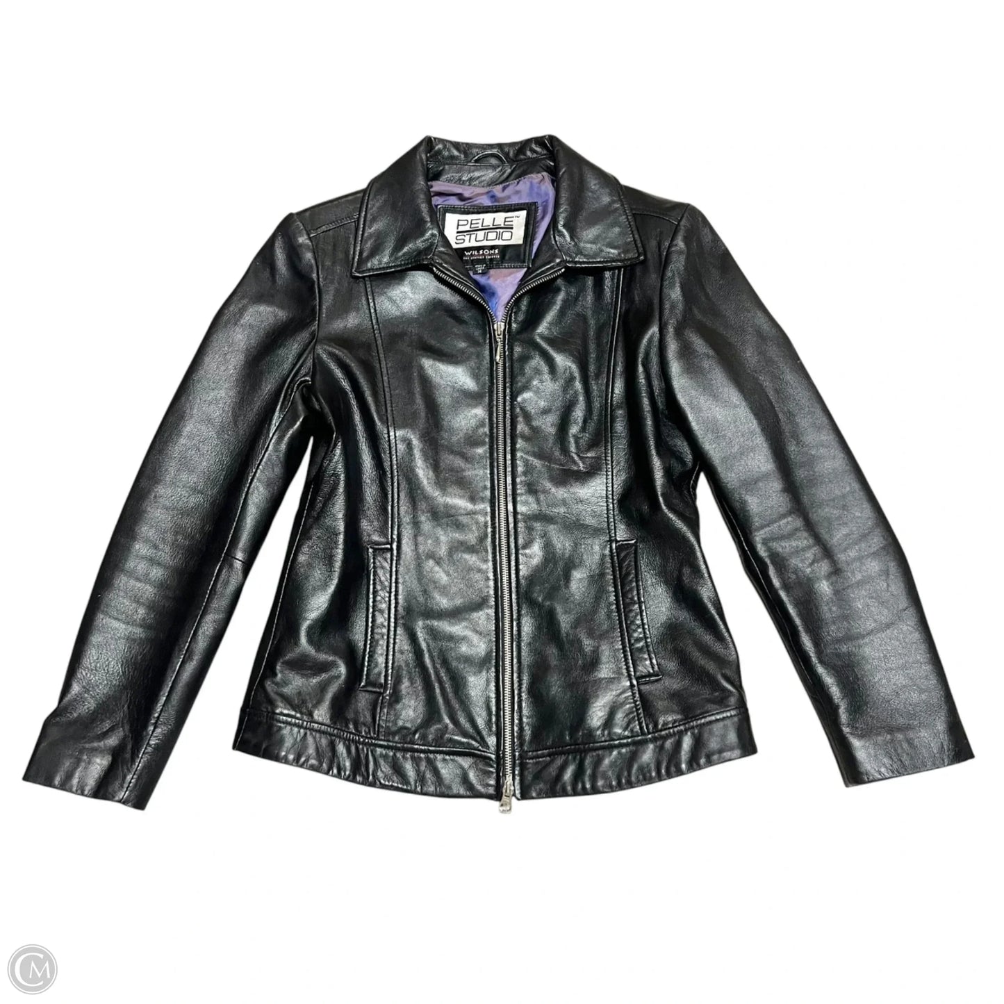 Jacket Leather By Wilsons Leather In Black, Size: M