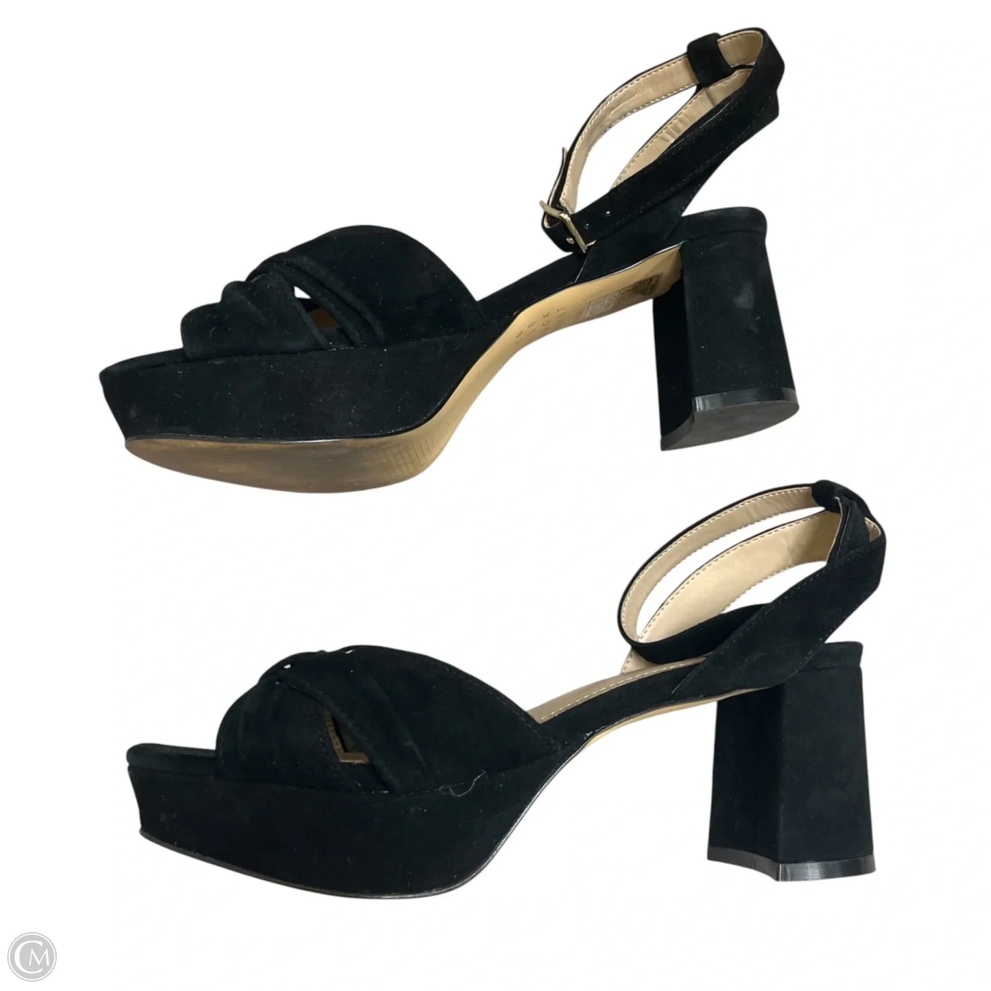 Sandals Heels Block By White House Black Market In Black, Size: 6.5
